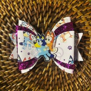 Handmade Bluey and Bingo Hair Bow